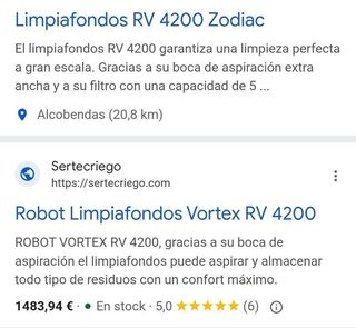 Zodiac Robot Limpiafondos Vortex 2WD RV4200