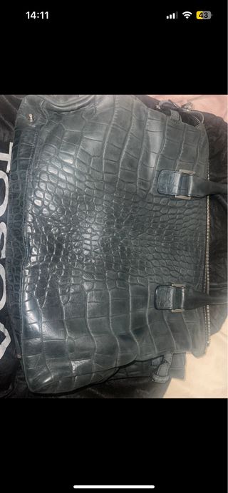 Bolso Tosca Blu Cuero Gris Nuevo