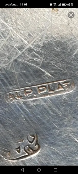 Cenicero antiguo de plata 925