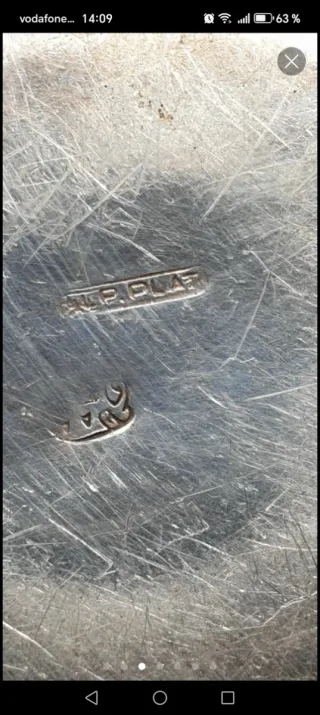 Cenicero antiguo de plata 925