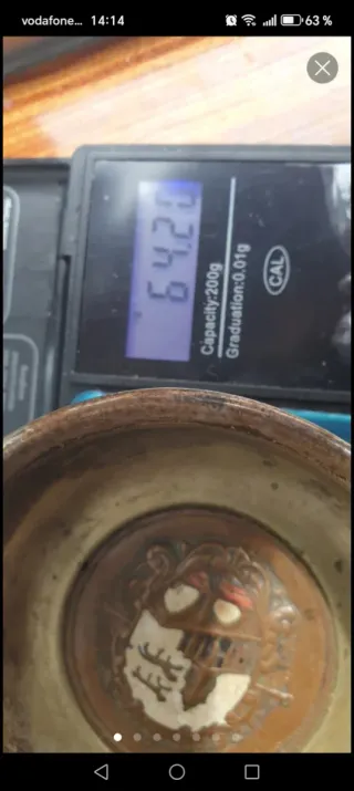 Cenicero antiguo de plata 925