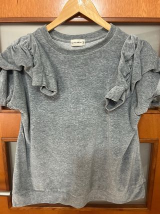 Jersey Pull&Bear gris con mangas fruncidas
