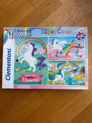 3 Puzzles Clementoni Unicornios 48 Piezas