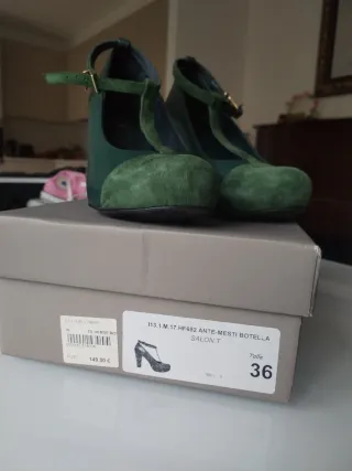Zapatos de tacón verdes talla 36