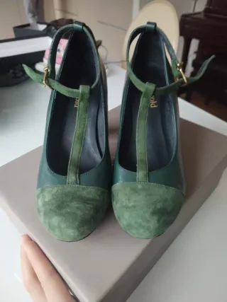 Zapatos de tacón verdes talla 36