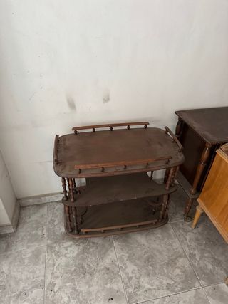 Lote Muebles Antiguos Madera y Cristal