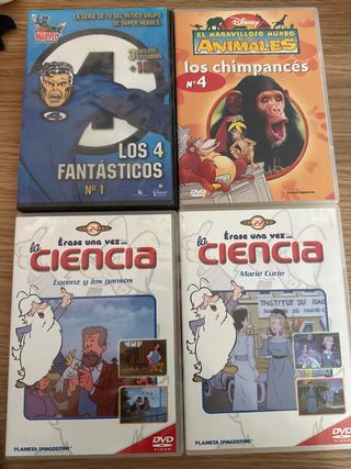 Lote 4 DVDs: Los 4 Fantásticos, Animales, Ciencia