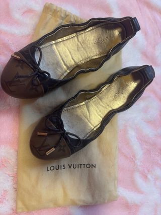 Manoletinas Louis Vuitton Marrón y Negro