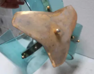 Lampadario Fontana Arte anni '50 Vetro verde