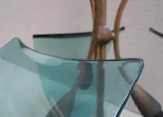 Lampadario Fontana Arte anni '50 Vetro verde