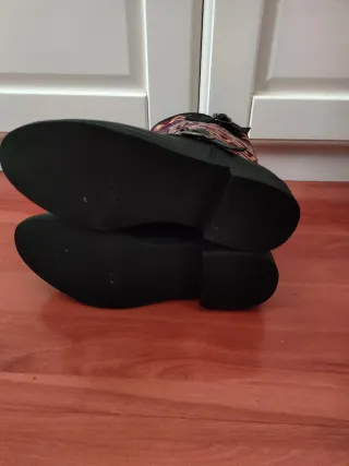 Botines negros con estampado étnico, Número 37