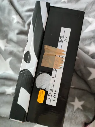 Botines negros con estampado étnico, Número 37