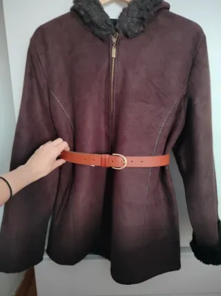 Chaquetón ante y terciopelo marrón