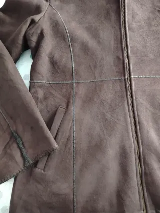 Chaquetón ante y terciopelo marrón