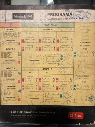 Álbum Mundial Fútbol Múnich 74