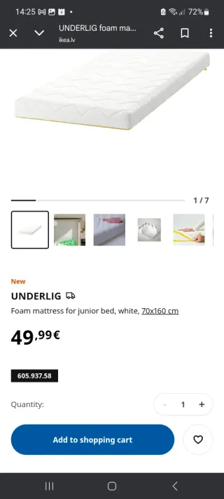 Cama + colchon infantil SNIGLAR Ikea