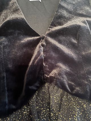 Vestido Zara Negro y Dorado