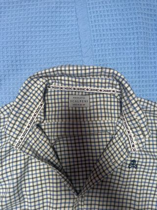 Camisa Scalpers Cuadros Beige y Azul