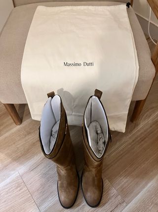 Botas serraje Massimo Dutti Marrón