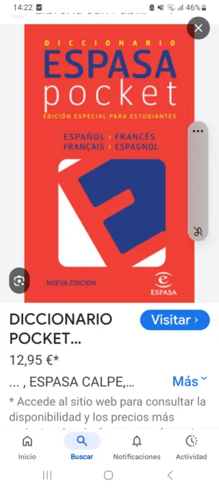 Diccionario pocket francés- español / español -...