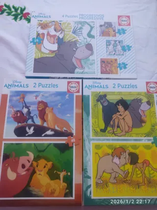 Lote 3 Puzzles Disney Animals Educa