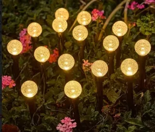 Luces Solares Jardín Cálidas 10 LED