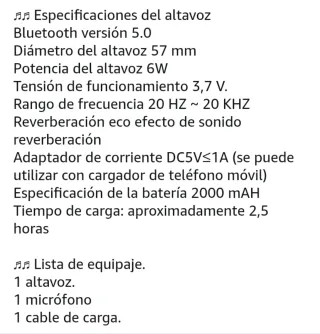 Altavoz Portátil Bluetooth Karaoke Rosa