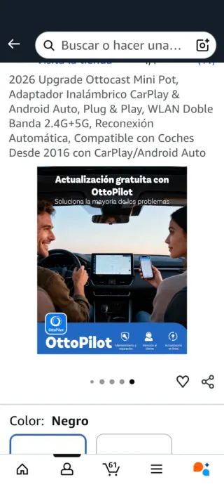 Ottocast Mini Adaptador CarPlay Inalámbrico