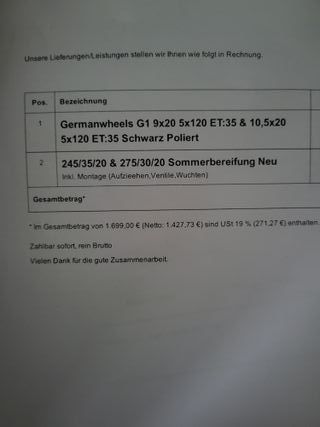 Llantas Configuración escalonada 20"