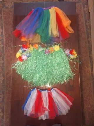 Faldas Tutú Disfraz Arcoíris Hawaiana Tricolor