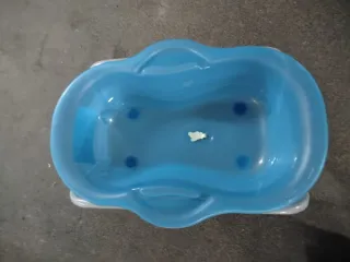 Bañera de bebé plegable azul