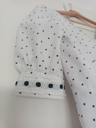 Traje Flamenca Lunares Blanco y Negro