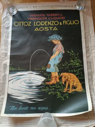 Manifesto pubblicitario vintage Liquori Ottoz