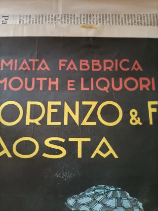 Manifesto pubblicitario vintage Liquori Ottoz