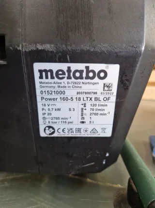 Compresor de aire Metabo 18V a batería