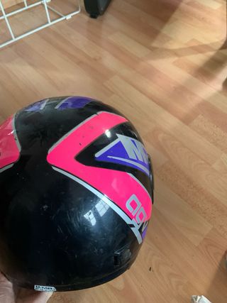 Casco Moto AGV Negro Rosa Azul
