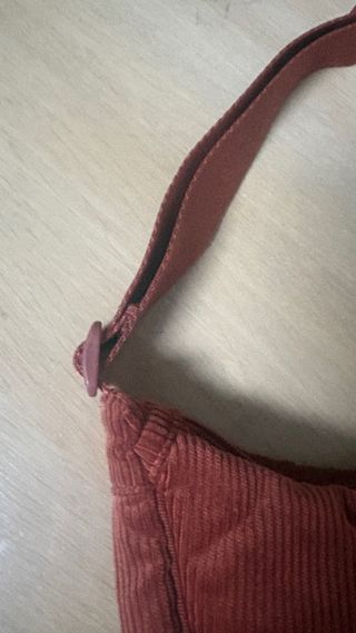 Borsetta Uniqlo arancione in velluto a coste