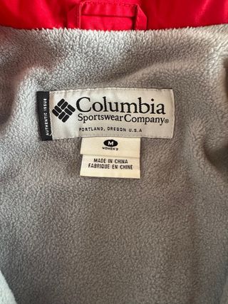 Anorak esquí mujer Columbia rojo/blanco