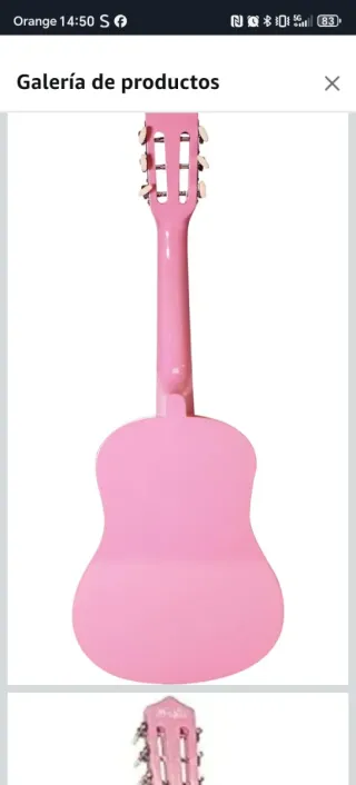 Guitarra Española Infantil Rosa + Funda