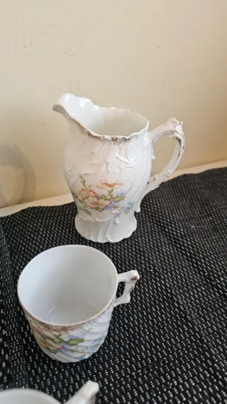 Juego de café antiguo porcelana floral