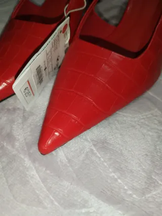 Tacones Rojos Stradivarius Cocodrilo Talla 38
