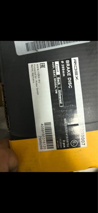 Discos de freno delanteros RIDEX Audi A6