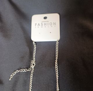 Collar Eslabones Plata Efecto Cristal Nuevo