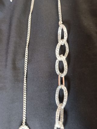 Collar Eslabones Plata Efecto Cristal Nuevo