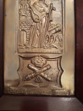 Cuadro Bronce Santa Bárbara Artilleros
