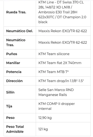KTM Scarp MT Elite AXS Nueva talla L