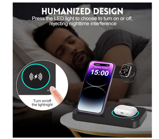 Stazione Ricarica Wireless 3 in 1 15W