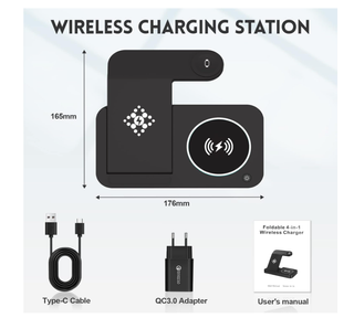 Stazione Ricarica Wireless 3 in 1 15W