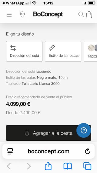 Sofá modular beige con cojines. Chaiselounge