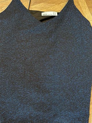 Top fiesta brillante azul Talla S
